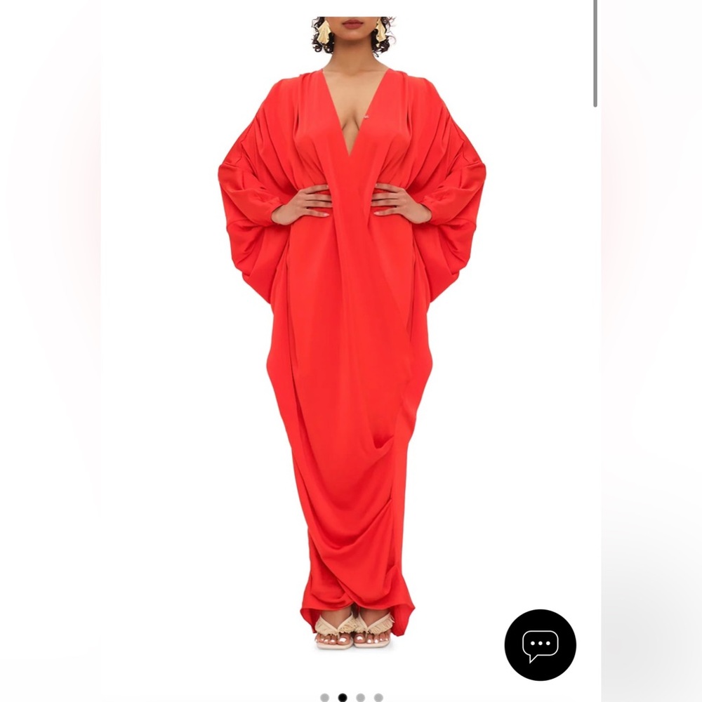 Andrea Iyamah's red Tibara kaftan dress